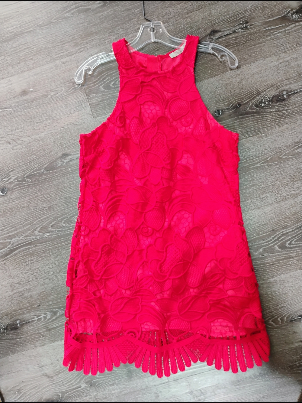 Lovers + Friends Red Lace Halter Mini Dress Size M